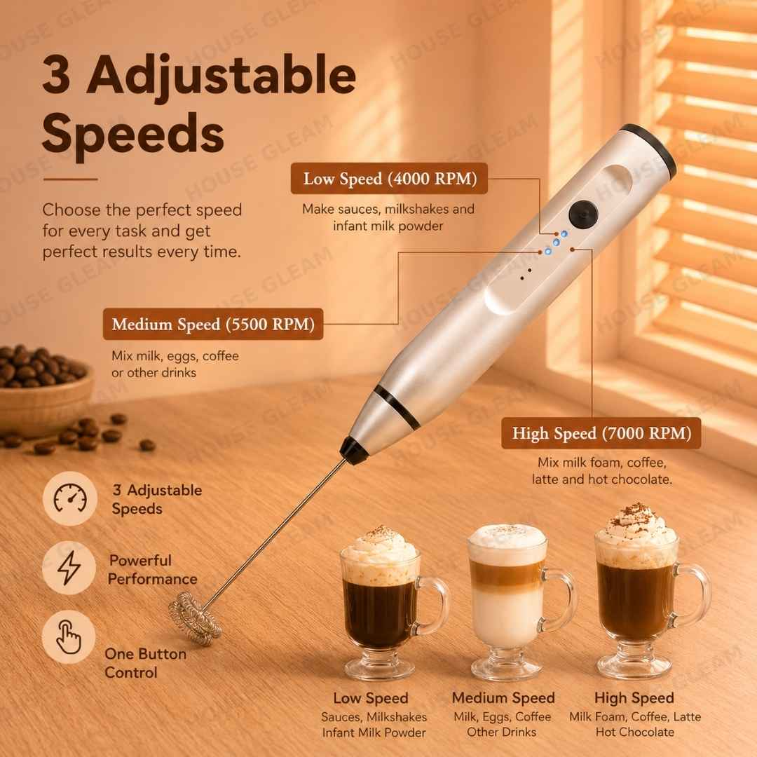 Rechargeable Coffee Beater & Milk Frother