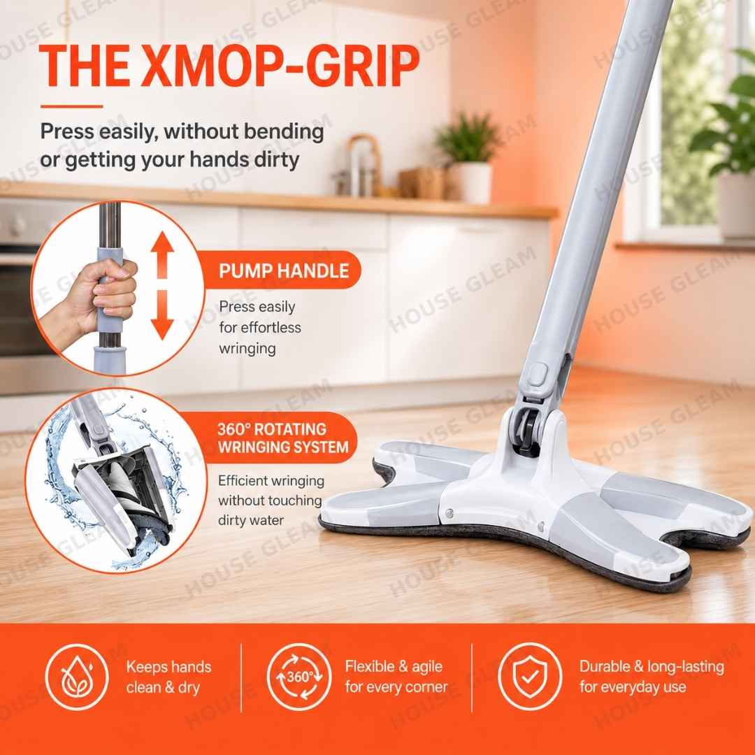 Rotating X-Type Flat Microfiber Mop