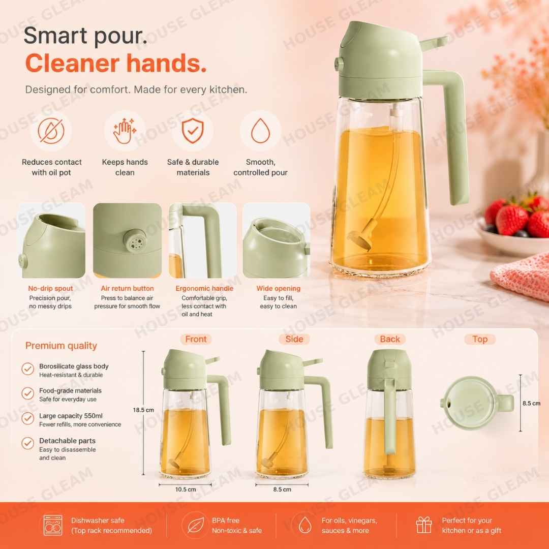 2-in-1 Glass Oil Spray Bottle