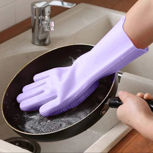 Silicone Dishwashing Cleaning Gloves Pair